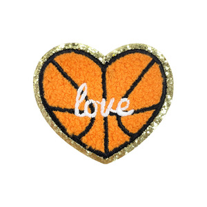 Accesorios de tela termoadhesivos DIY con bordado de toalla <span class=keywords><strong>Grite</strong></span> con borde dorado, con temática de béisbol, baloncesto y fútbol - Product Image 2