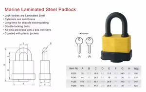 RHETECH cadenas laminé en acier inoxydable étanche à l'eau différentes tailles en alliage de zinc et <span class=keywords><strong>fer</strong></span> <span class=keywords><strong>avec</strong></span> cylindre en laiton - Product Image 5