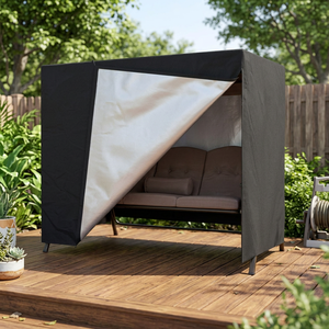 Wholesale Modern Fabric Oxford Outdoor Furniture Swing <b>Hanging</b> <b>Chair</b> with Eggshell Dust Cover and Rain Cover - Product Image 4