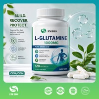 Complément Alimentaire OEM Marque Blanche L-Glutamine 1000mg Gélules Végétales 120pcs Post-Entraînement Récupération Musculaire Soutien Immunitaire