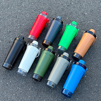 Shaker à protéines en acier inoxydable avec tamis et compartiment de rangement, 600 ml, double paroi thermique, pour la musculation, le fitness et les pré-entraînements