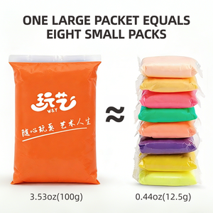 45 couleurs, 100g d'argile, vente en gros, argile douce <span class=keywords><strong>super</strong></span> légère, argile polymère à séchage à l'air pour la création de jouets faits main - Product Image 3