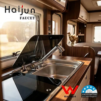 Approuvé 360 Rotation Eau Froide Chaude Mélangeur Robinets Compact Pliant Robinet De Cuisine Robinet Chrome Bateau RV Caravane Camping-Car Plein Côté En Laiton