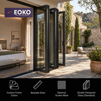 Porte accordéon en aluminium certifiée EOKO PAS 24, résistante aux UV, pour villa en pierre méditerranéenne, suite d'hôtel, cour, portes pliantes