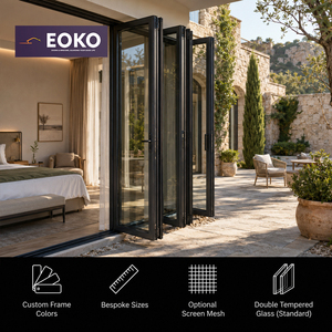 Porta a Fisarmonica in Alluminio Certificata EOKO PAS 24, Resistente ai Raggi UV, per Ville in Stile Mediterraneo, Suite d'Hotel, Cortili - Product Image 1