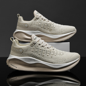 Knit Running <b>Shoes</b> Lightweight Lace Up Sports Sneakers <b>Cushioned</b> Athletic Footwear for Daily Training - Product Image 3