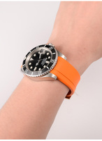 Bracelets de montre de luxe en caoutchouc FKM respirant de 20 mm et 21 mm avec boucle ardillon et extrémités courbes en silicone, étanches, pour Rlx Omeg