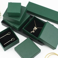 Boîte d'emballage de bijoux en gros pour ensemble bague et collier avec couvercle 9x9cm, boîte de rangement cadeau exquise personnalisée avec feuille d'or