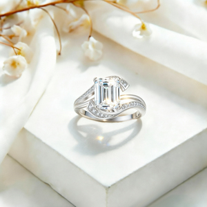 Quality Fine Jewelry Design Wholesale 925 Sterling <b>Silver</b> Classic Women's Engagement <b>Ring</b> 3ct <b>Emerald</b>-Cut 3A/5A White Zircon - Product Image 4