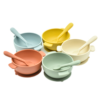 Ensemble de vaisselle pour bébé, nouveau design écologique, sans BPA, assiette pour bébé, bol en silicone avec ventouse et cuillère