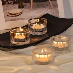 Porte-bougie <span class=keywords><strong>en</strong></span> <span class=keywords><strong>verre</strong></span> transparent à motif fin, tasse à thé, coupelle à parfum, best-seller transfrontalier - Product Image 6