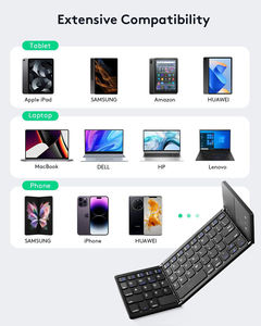 Foldable Wireless bluetooth Keyboard Folding Mini Keyboards with Touchpad for <b>Pc</b> mac Smartphone <b>windows</b> Ios Android - Product Image 4