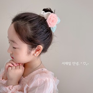 Nuevo lazo para el cabello infantil de gasa con estampado floral, lazo para el cabello de satén para padres e hijos, diadema - Product Image 4