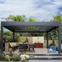 Pergola de jardin de luxe en aluminium avec toit rigide imperméable et lamelles orientables pour patio extérieur
