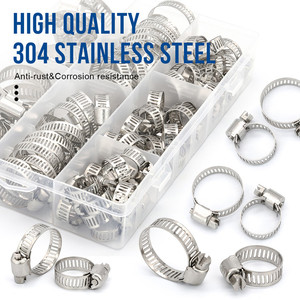 Juego de 64 Abrazaderas de Manguera Ajustables de 8-38 mm con Engranaje de Gusano, Abrazaderas de Alta Calidad para Tuberías de Agua Automotrices y Mecánicas para Plomería - Product Image 1