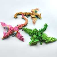 Ailes de dragon volant imprimées en 3D de 14 cm, XL, articulées, jouet anti-stress en cristal, décoration d'intérieur, cadeau d'anniversaire, animal de compagnie de bureau, couleur bonbon, en plastique