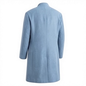 Manteau d'hiver long et épais pour homme, bleu clair, à double boutonnage, coupe-vent et imperméable - Product Image 5