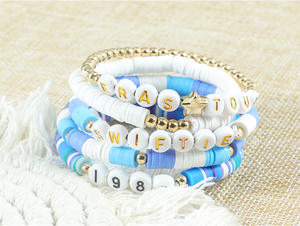 Pulseras de la Amistad con Cuentas de Colores Estilo Bohemio, con Letras de Fearless, Evermore, <span class=keywords><strong>Antihero</strong></span>, Reputation y Taylor Swift, Gran Venta - Product Image 3