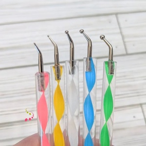 Juego de 5 Herramientas Originales para Puntear en Ángulo, Estiletes Curvos para Mandala, Puntas Variadas de Diferentes Tamaños, Decoración Boho, Arte de Uñas - Product Image 6