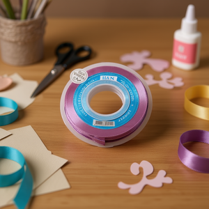 Nastro in raso Ilan 0,6 m 25Y viola per artigianato - Product Image 2