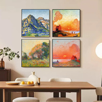 Peinture murale moderne de nature morte, toile horizontale, décoration coucher de soleil, peinture abstraite