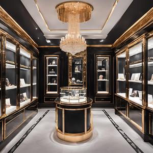 ハイエンドカスタマイズされたマウントデザインLEDライトソリッドウッドドアスライドディスプレイキャビネットスカーフネックレスジュエリー用ガラス - Product Image 5