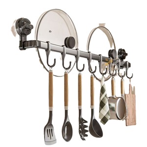 Metal duvara monte mutfak depolama raf mutfak eşyaları ve baharat yardımcı kanca için no-matkap asılı çubuk - Product Image 5
