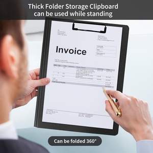 360 ° Porte-documents avec pince double à profil bas en plastique pour enseignants et étudiants, fournitures <span class=keywords><strong>de</strong></span> bureau - Product Image 4