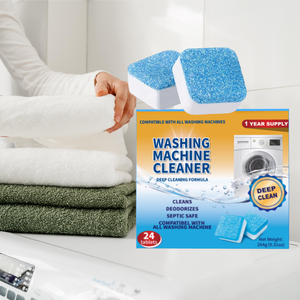Custom Active Wasmachine Reiniger Tablet Krachtige 3-in-1 Wasmachine Reiniger Ontkalker 24 Stuks Dieptereiniging voor Thuisgebruik - Product Image 1