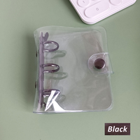 Wenshun Mini classeur à 3 anneaux en PVC transparent et métal A7 A8 Organiseur de documents à feuilles mobiles Couverture de carnet scolaire