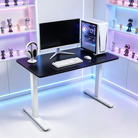 Bureau de jeu pour ordinateur certifié CE RoHS de haute qualité, base de bureau à double moteur à trois niveaux, cadre de bureau électrique ergonomique réglable en hauteur