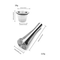 Capsules de café réutilisables en acier inoxydable, dosettes de café Crema rechargeables avec couvercle, tamper et cuillère à café compatibles pour Nespresso