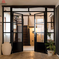 Puertas de Vidrio Templado con Marco de Aleación de Aluminio para Interiores Modernos, para Baño, Villa, Balcón, Comedor, Cocina, Aislamiento Térmico