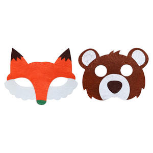 C063 personnalisé ours <span class=keywords><strong>fantastique</strong></span> <span class=keywords><strong>renard</strong></span> feutre en gros fête faveurs animaux masques pour les yeux enfants déguisement portable pas cher Promotion ours masque - Product Image 1