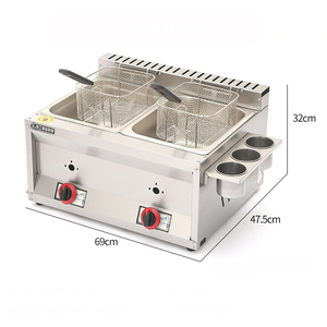 Équipement commercial friteuses à gaz électriques en acier inoxydable frites <span class=keywords><strong>friteuse</strong></span> à pot unique de grande capacité avec 2 paniers - Product Image 2
