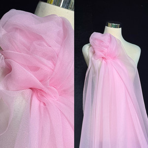 Tissu Organza Froissé de Luxe, Tulle Organza <span class=keywords><strong>Blanc</strong></span> Léger <span class=keywords><strong>et</strong></span> Transparent pour Voile de Mariée, Robe de Mariée Haute Couture - Product Image 6