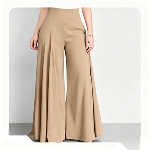 Pantaloni Casual da Donna a Gamba Larga, Elastici, per Allenamento, a Gamba Dritta, con Tasche - Product Image 3