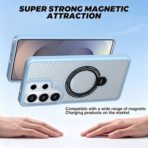 เคสโทรศัพท์แม่เหล็กแบบใหม่ ดีไซน์ด้าน พร้อมช่องระบายความร้อน สำหรับ Samsung S26 S25 Ultra A56 A08 A16 แบบ 360 องศา °   ฝาครอบกันกระแทกแบบมีขาตั้ง - Product Image 3