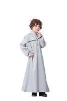 Uni abricot gris noir blanc couleur polyester bouton avant fermeture poche latérale dubai arabe EAU garçon thobe