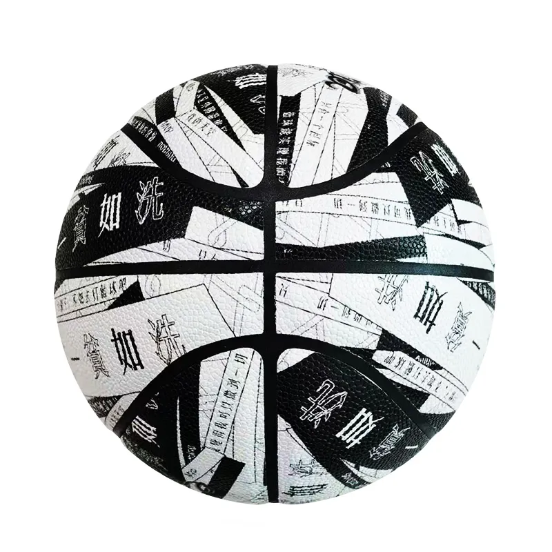 Pelota de baloncesto personalizada, proveedor de pelota de baloncesto de goma para practicar, talla 7 De cuero de alta calidad