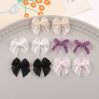 Hanfan 100% Polyester, Nœuds imprimés à la feuille d'argent, Dentelle en gaze filet, Mini bijoux faits main DIY, Décoration capillaire papillon pour enfants