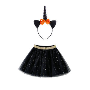 Enfants Bébé <span class=keywords><strong>Tutu</strong></span> <span class=keywords><strong>Jupe</strong></span> Robe + Licorne Corne Bandeau Ensemble Fête D'anniversaire Tenues Gris Tutus Jupes pour Filles - Product Image 3