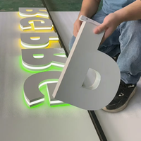 Lettres en aluminium perforé avec éclairage LED, étanches, pour logo mural extérieur d'entreprise