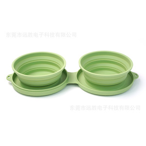 Bol pliable en Silicone pour animaux de compagnie, 194x170x37mm, plat d'alimentation portable pour chien et chat, avec crochet porte-clés, pour le camping et les voyages - Product Image 5
