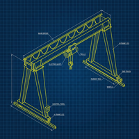 Grue de levage de conteneurs maritimes, grue portique à double poutre, grue portique conteneurisée 100 tonnes pour transbordement embarqué-terrestre, pour palans électriques