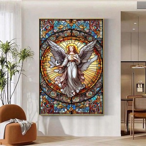Pintura en lienzo de la Virgen Marí<span class=keywords><strong>a</strong></span> con alas, decoración del hogar, arte de pared colgante, pintura religiosa sagrada, decoración del hogar y la Iglesia - Product Image 3