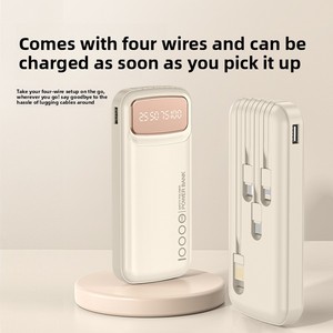 Nouvelle <span class=keywords><strong>batterie</strong></span> <span class=keywords><strong>externe</strong></span> en plastique moulée sur mesure avec câble intégré, charge rapide 3C, 20 000 mAh, <span class=keywords><strong>batterie</strong></span> polymère compacte, portable et <span class=keywords><strong>personnalisable</strong></span> - Product Image 5