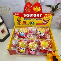 Jouets à presser mignons en forme de frites et de hamburgers, mini jouets anti-stress en caoutchouc pour soulager le stress, amusants pour les étudiants, décoration de bureau