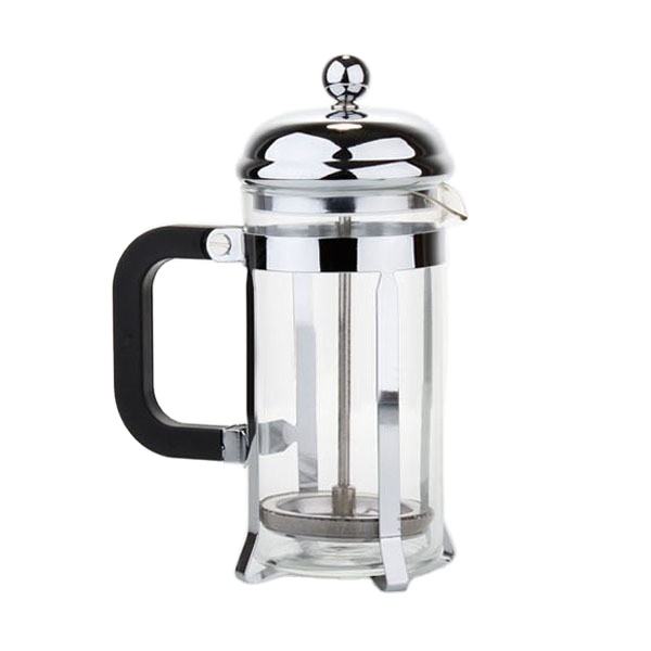 600ml borosilicate glass silver french press/coffee plunger with stainless steel