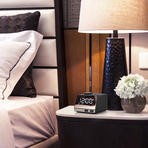 Multifunctional BT Alarm <b>Clock</b> Digital Desk <b>Clock</b> With Dual USB Charging Port FM Radio Temperature Display For Hotel Bedroom - Product Image 6